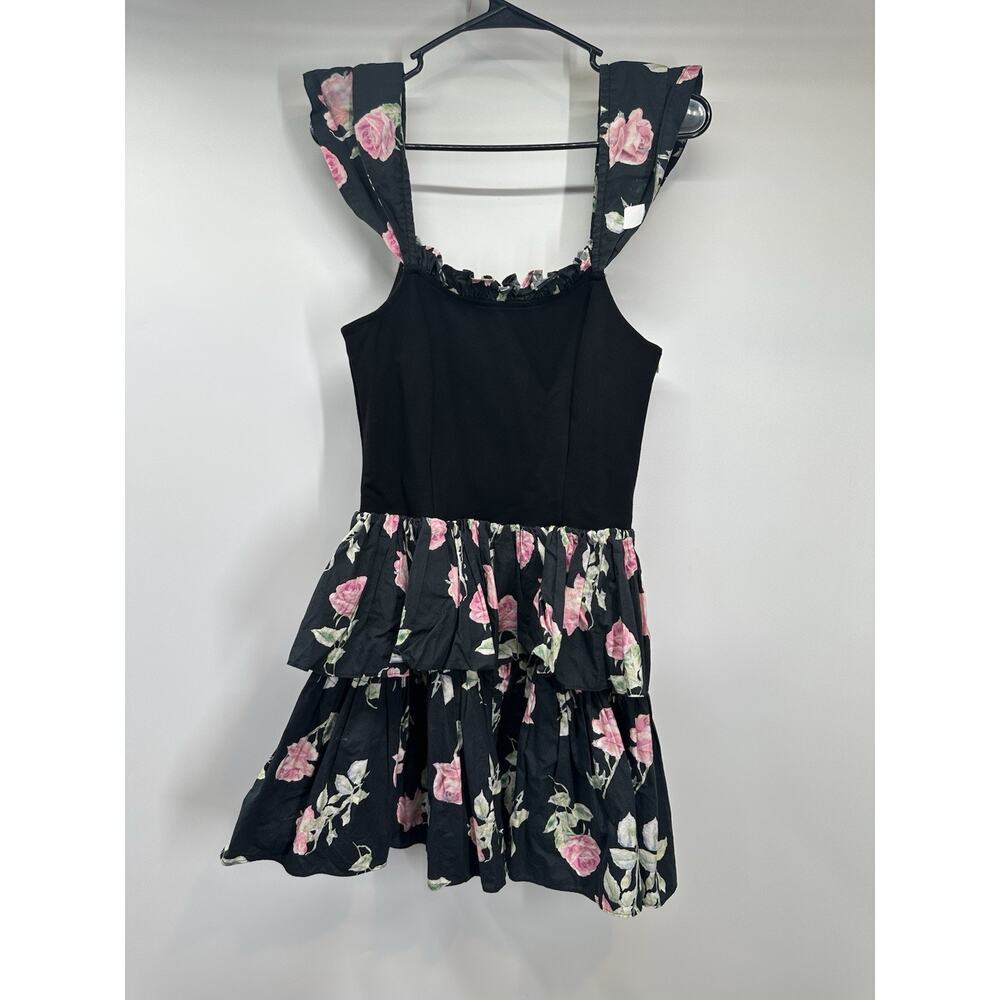 LoveShackFancy Women Black Cocktail Dress 6 Pre Owned with Stain